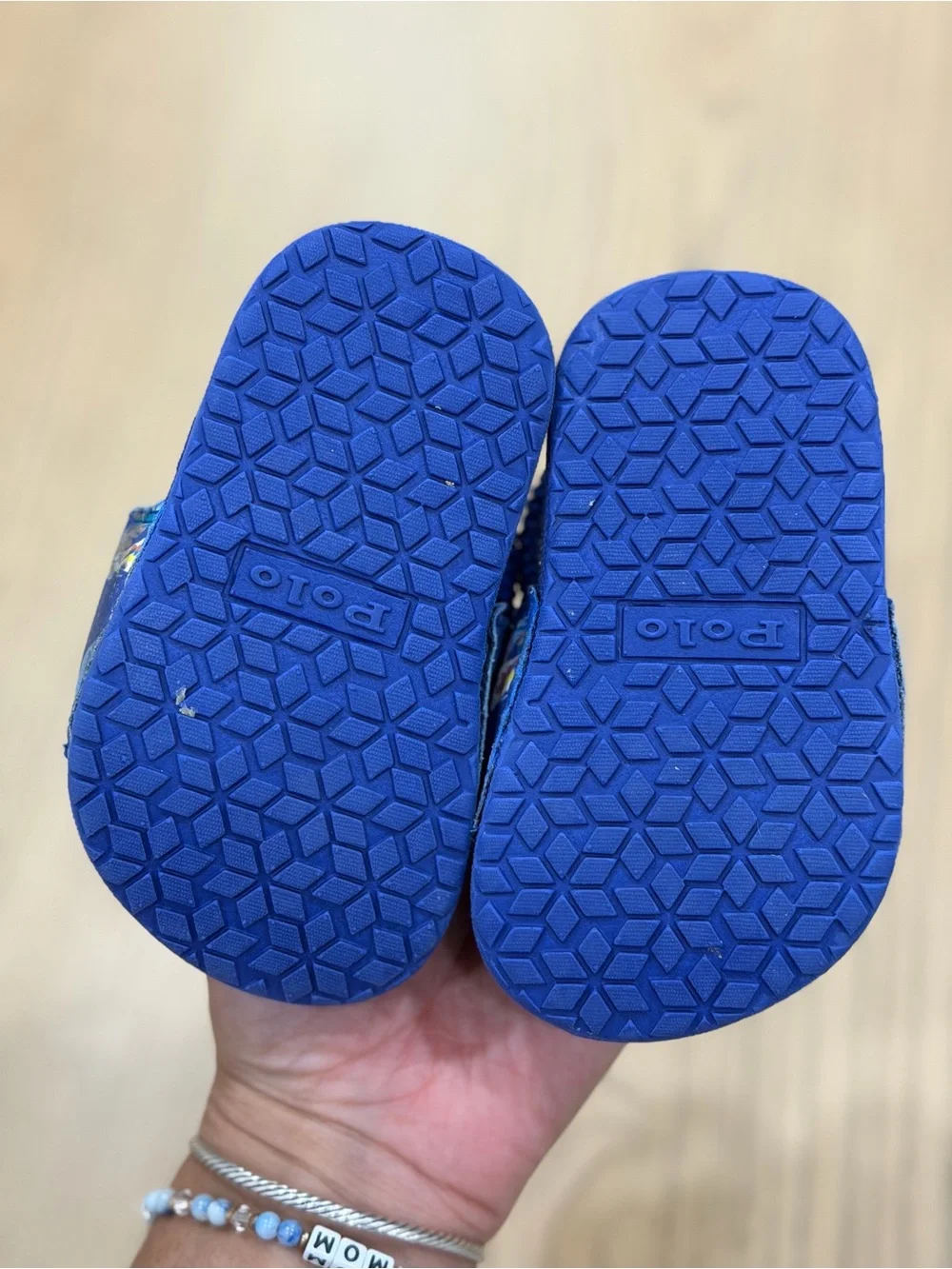 Polo by Ralph Lauren Blue Kids' Slide Sandals with Nautical Print
